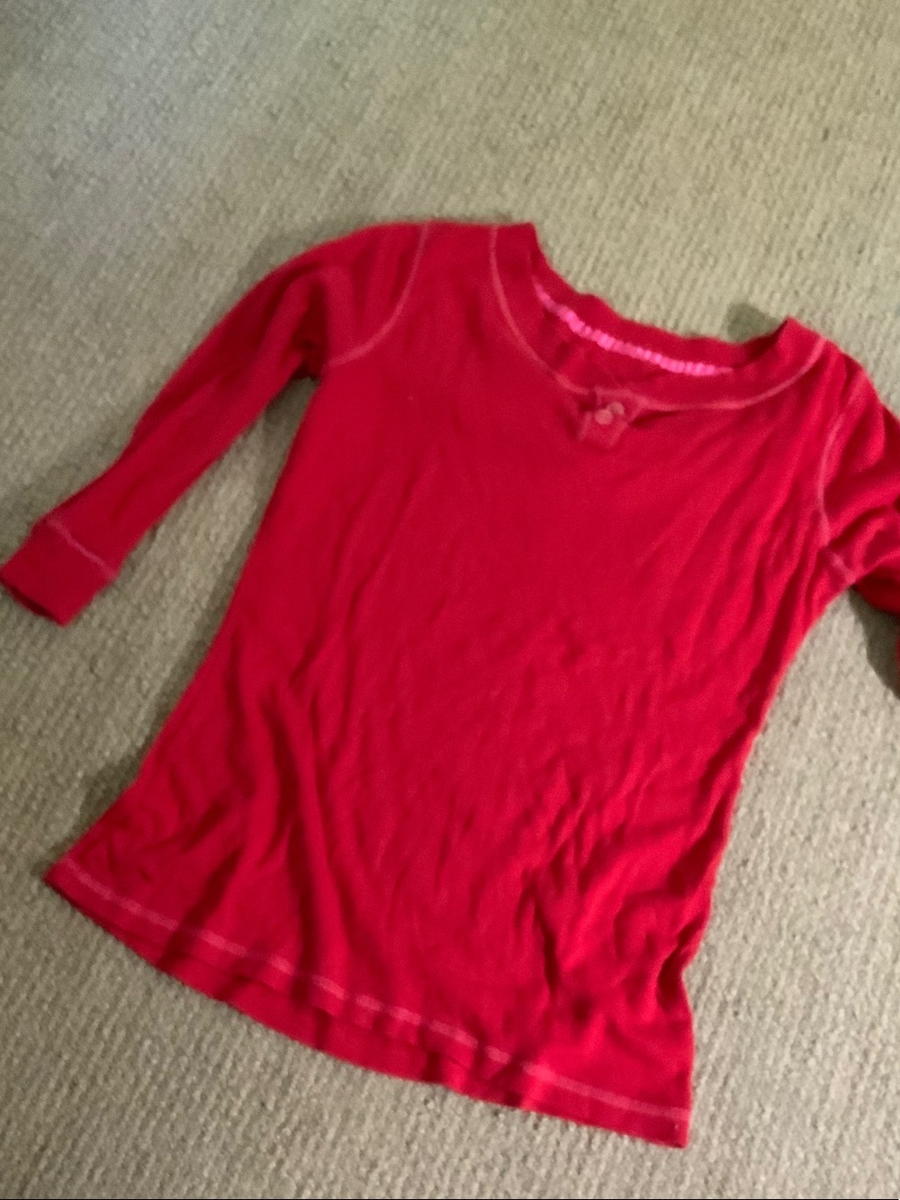 Xhilaration Girls' Bright Red Long-Sleeve Pajama Top
